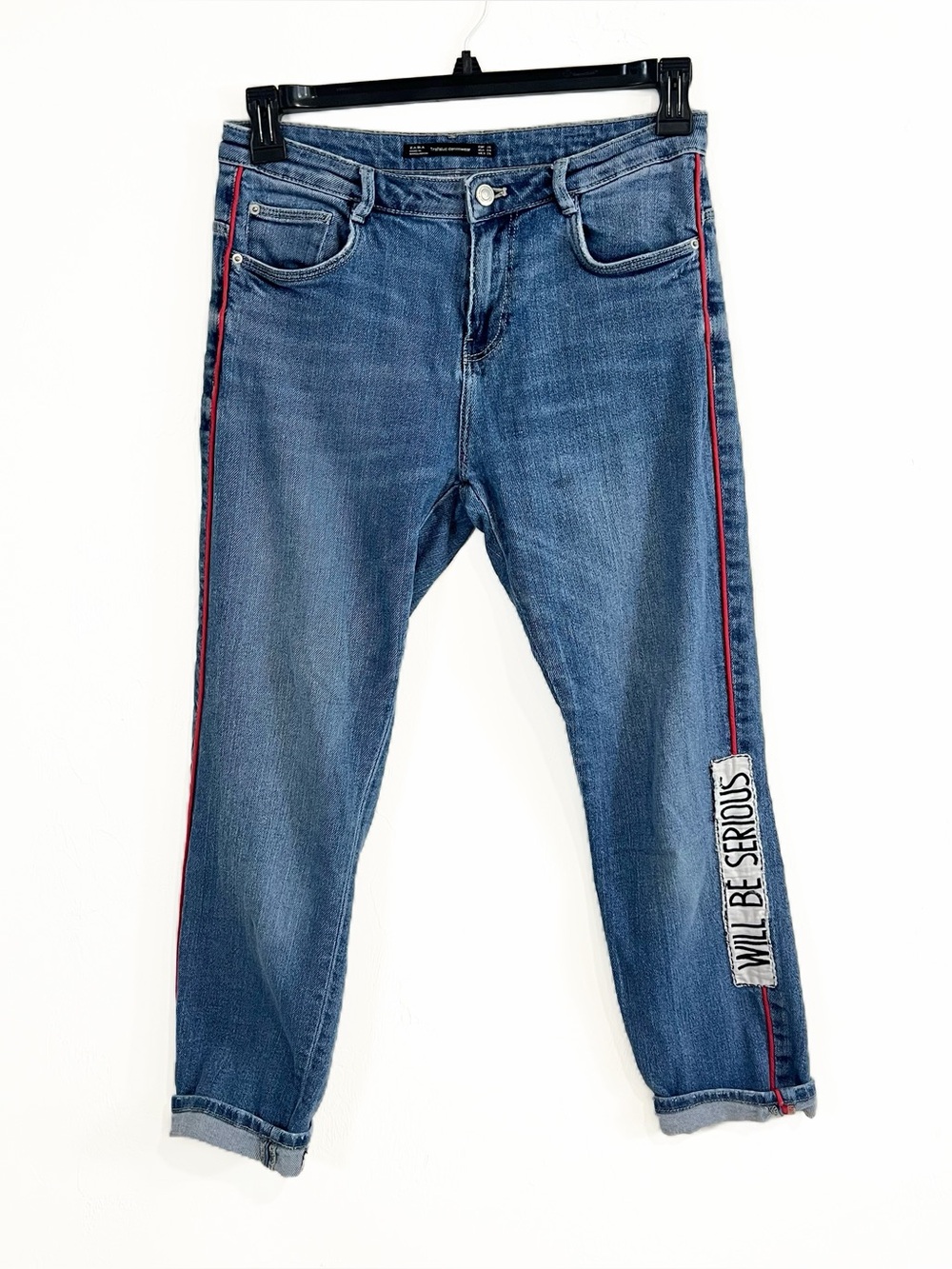 Zara Will Be Serious Patchwork Slouchy Jeans Size 4
